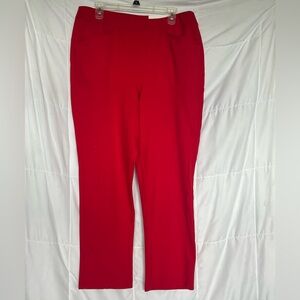 NWT Cato Red Straight Leg High Rise Stretch Knit Pants Plus Size 14/16 WP